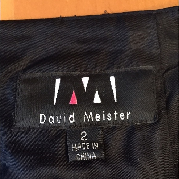 David Meister beaded & embroidered satin skirt - Picture 6 of 7